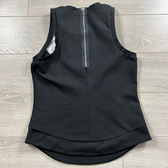 RACHEL Rachel Roy Black Floral Sleeveless Mixed Media Short Sleeve Top - Picture 3 of 10